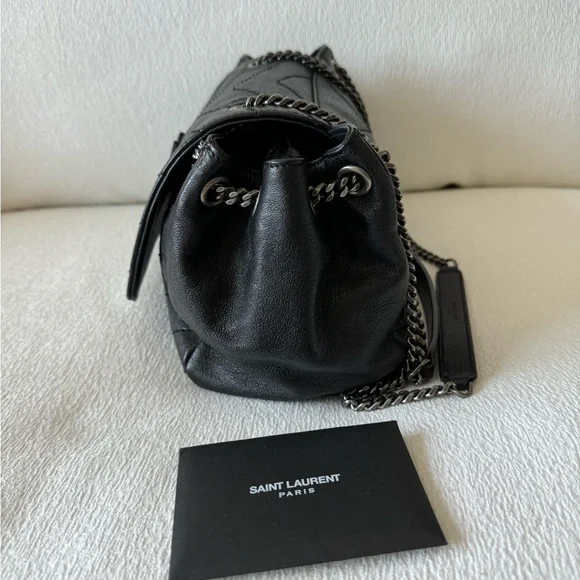 YSL Saint Laurent Nolita Black Grainskin Leather Handbag - Picture 13 of 16